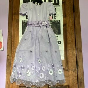 Lavender Floral Kids Dress
